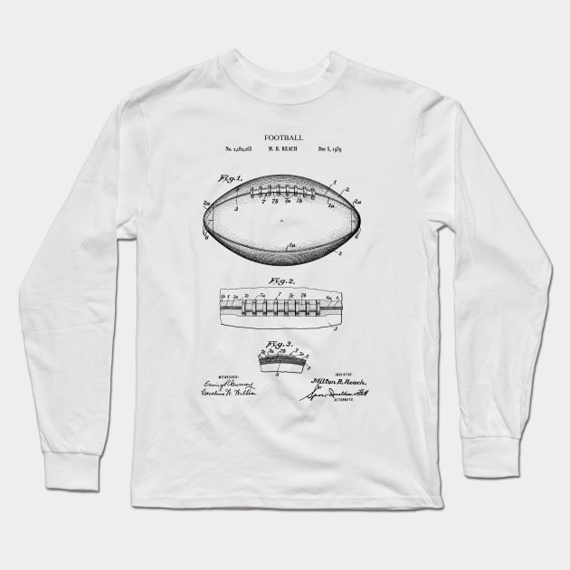 Patent Print 1939 American Football Ball Long Sleeve T-Shirt by MadebyDesign